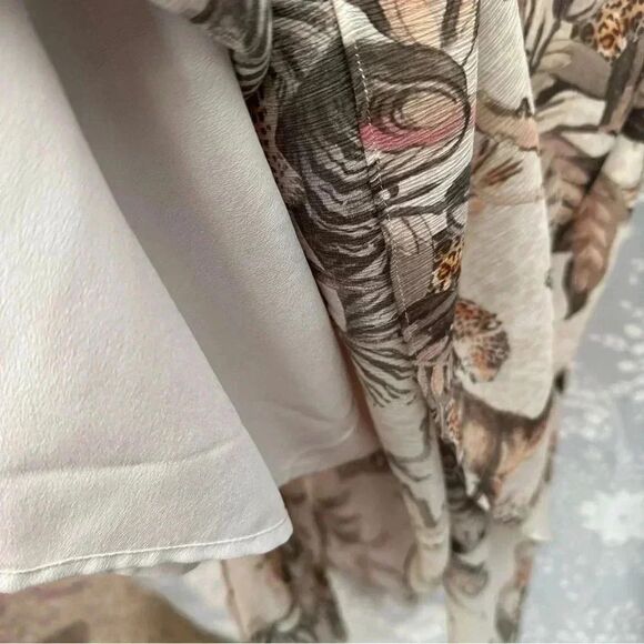 All Saints Floral Maxi Dress - Cream and Brown - Picture 8 of 9